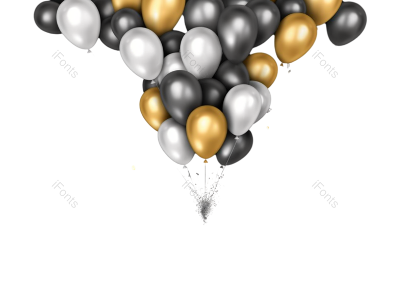 闪亮图片,抽象元素,气球PNG,黄金免抠素材